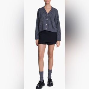 Christian Lacroix charcoal grey embellished Cardigan, Medium, NEW